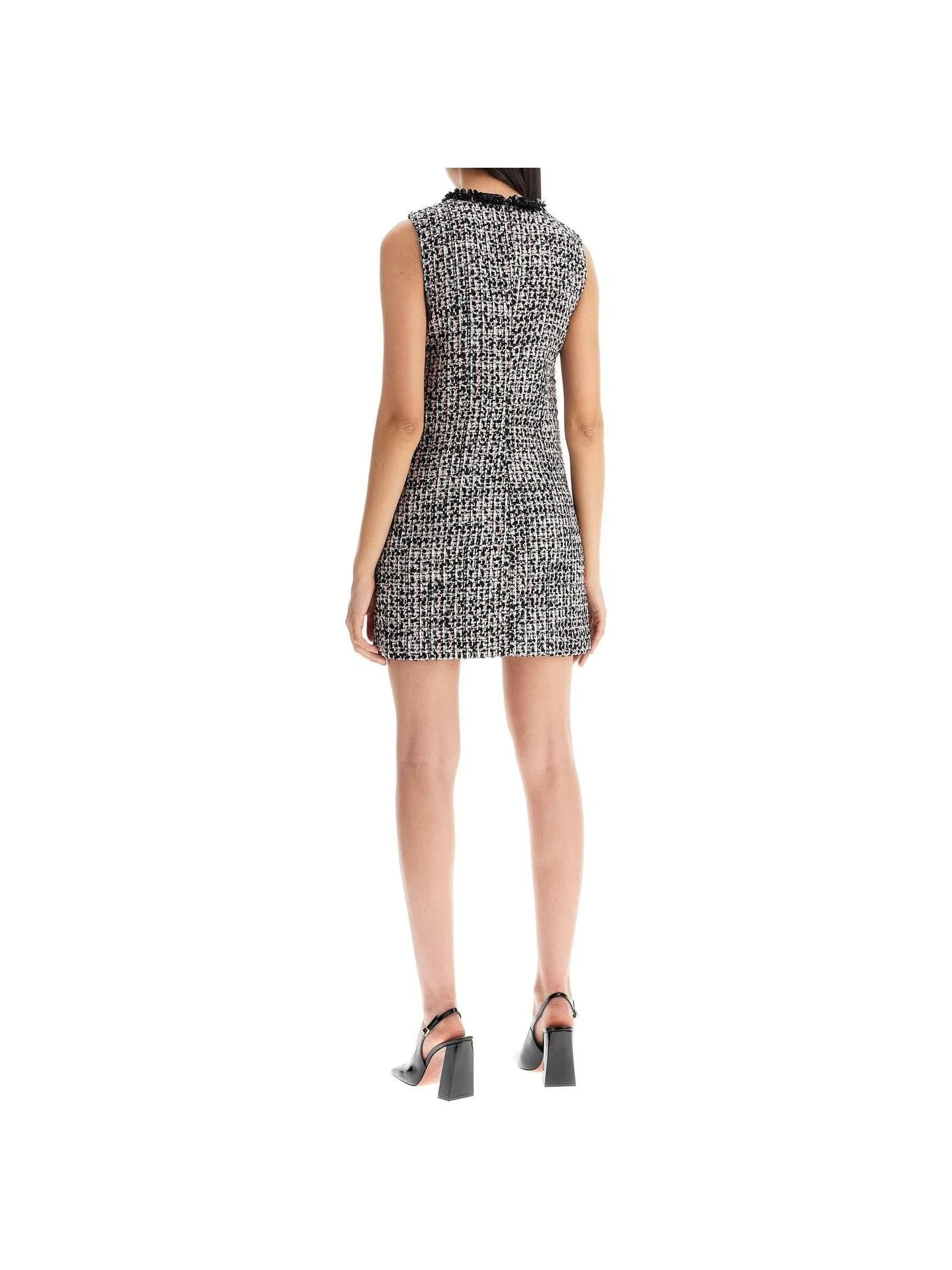 Keyhole Cut Tweed Dress