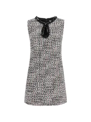Keyhole Cut Tweed Dress