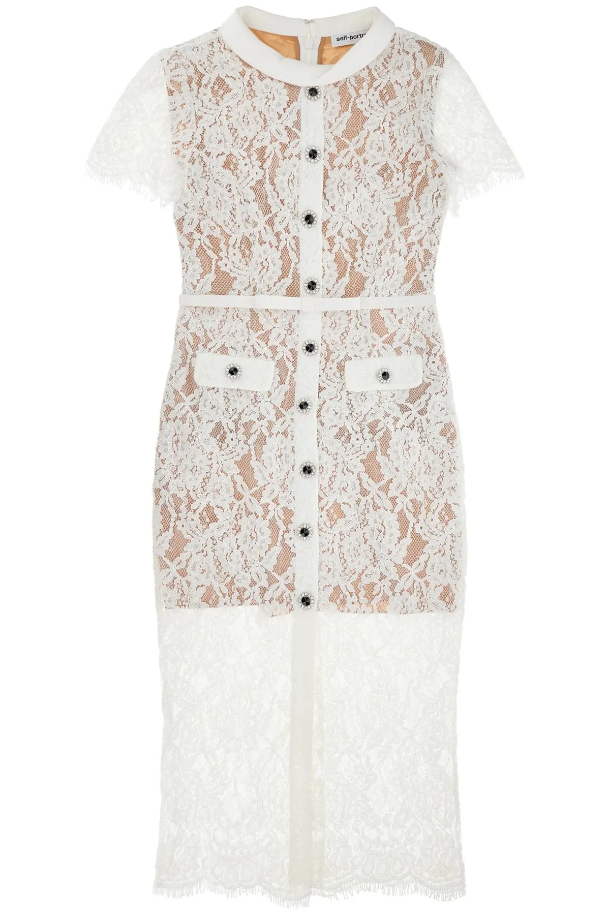Lace Belted Midi Dress