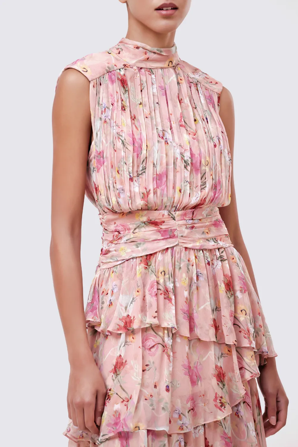 LILY FLOWER SLEEVELESS MIDI DRESS