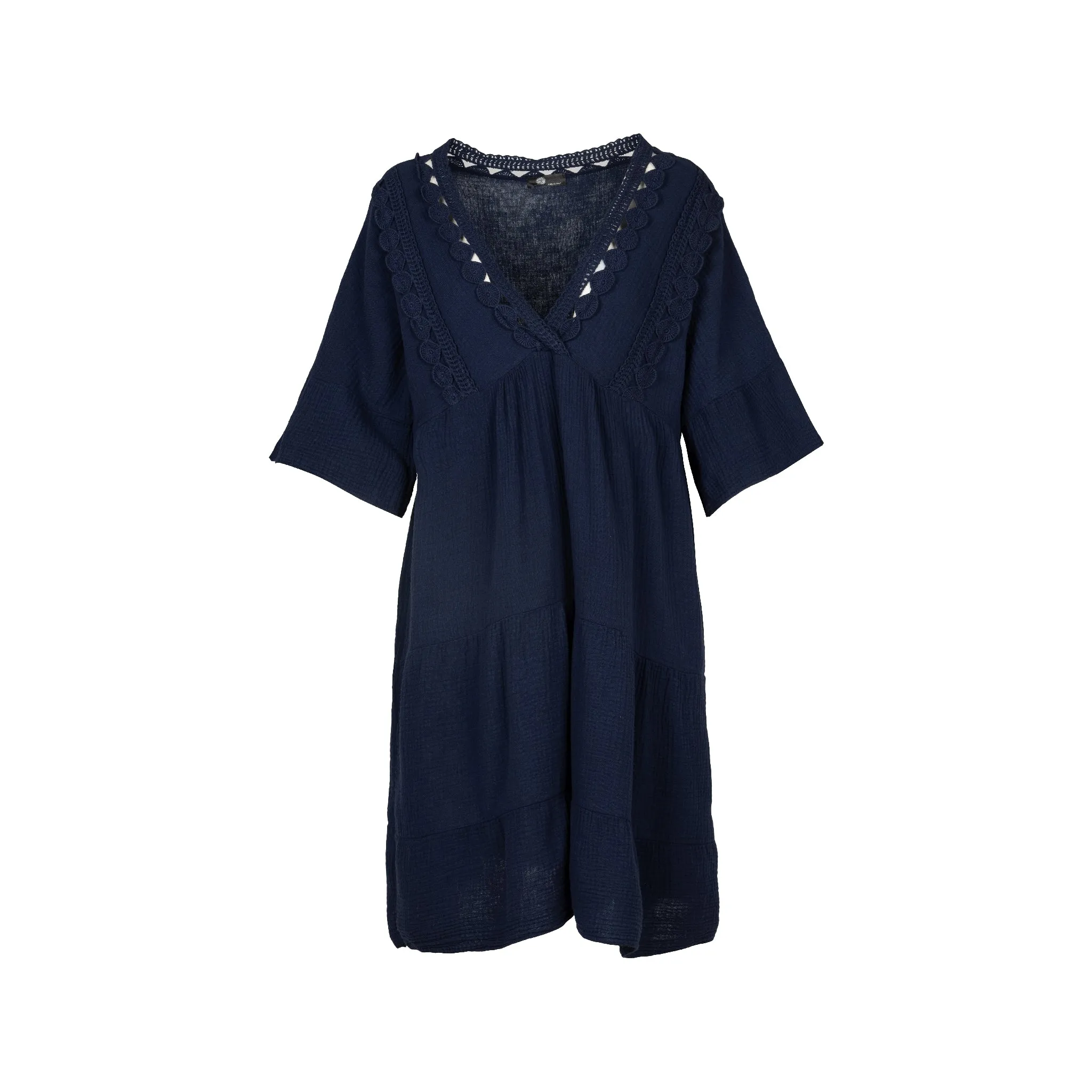 M Made in Italy  Women's Woven Half Sleeve Dress