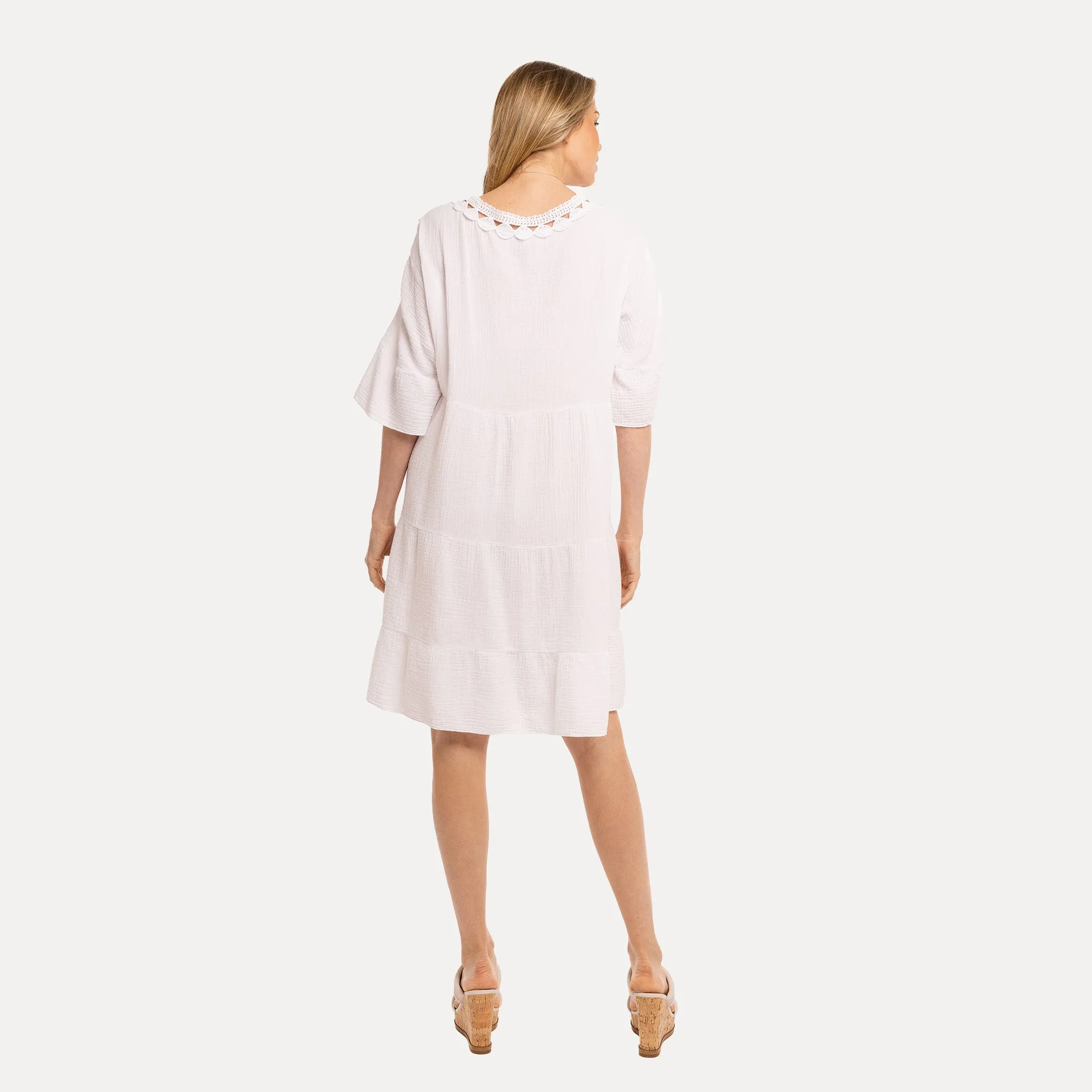 M Made in Italy  Women's Woven Half Sleeve Dress