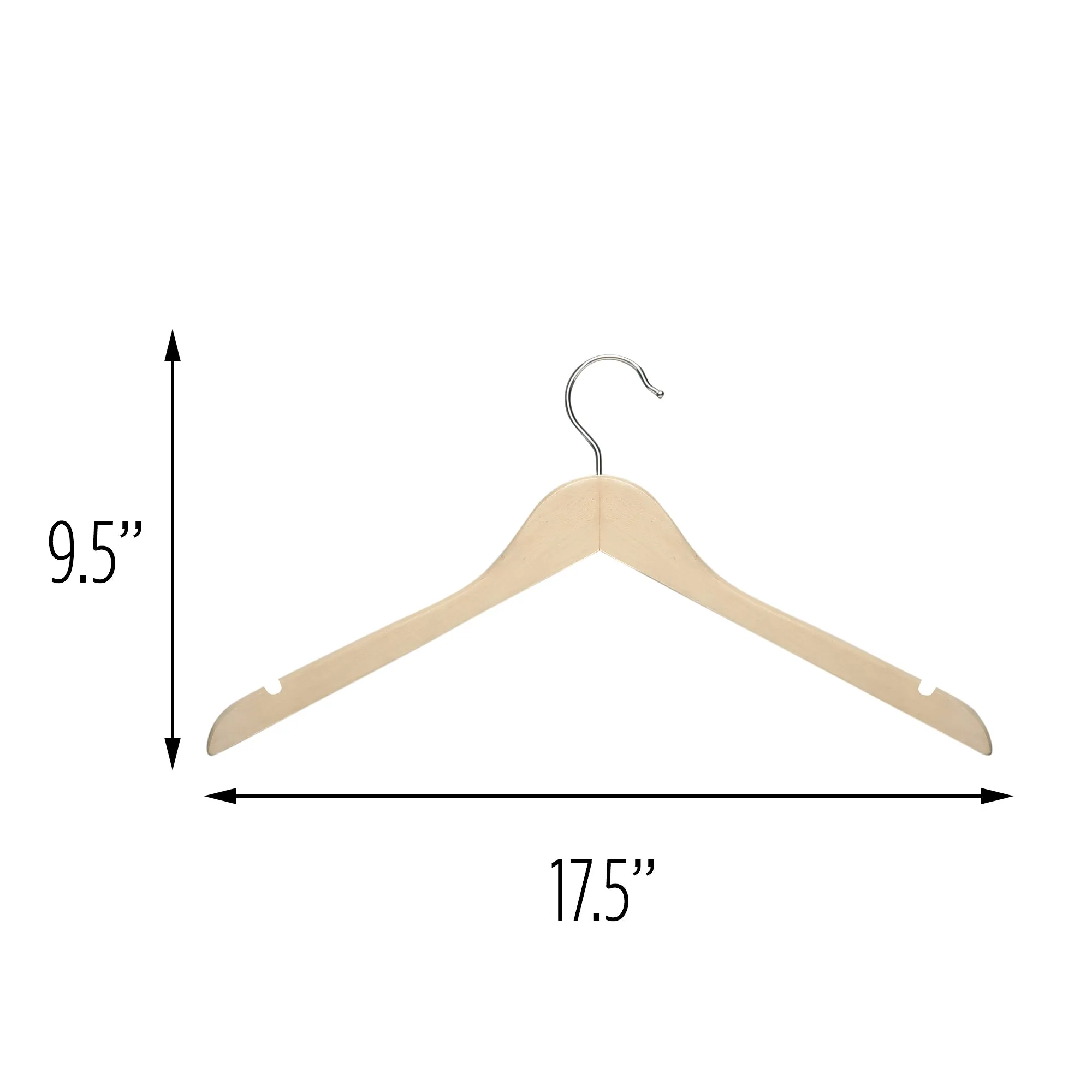 Maple Finish Wood Shirt Hangers (20-Pack)