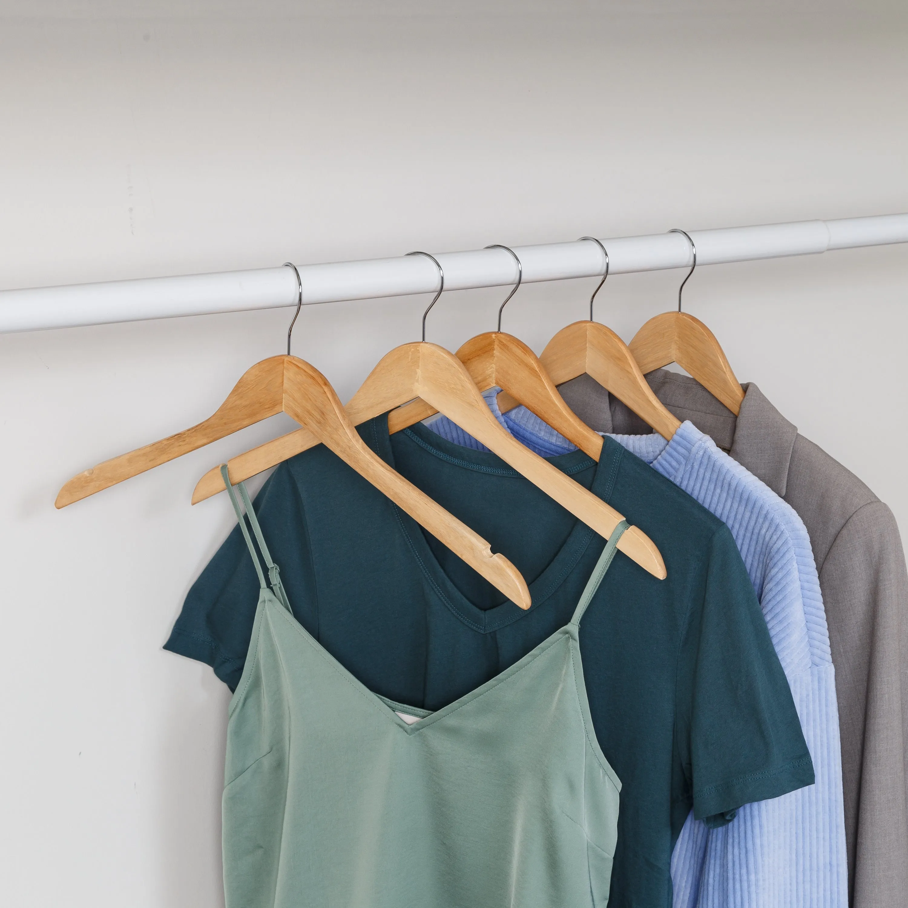 Maple Finish Wood Shirt Hangers (20-Pack)