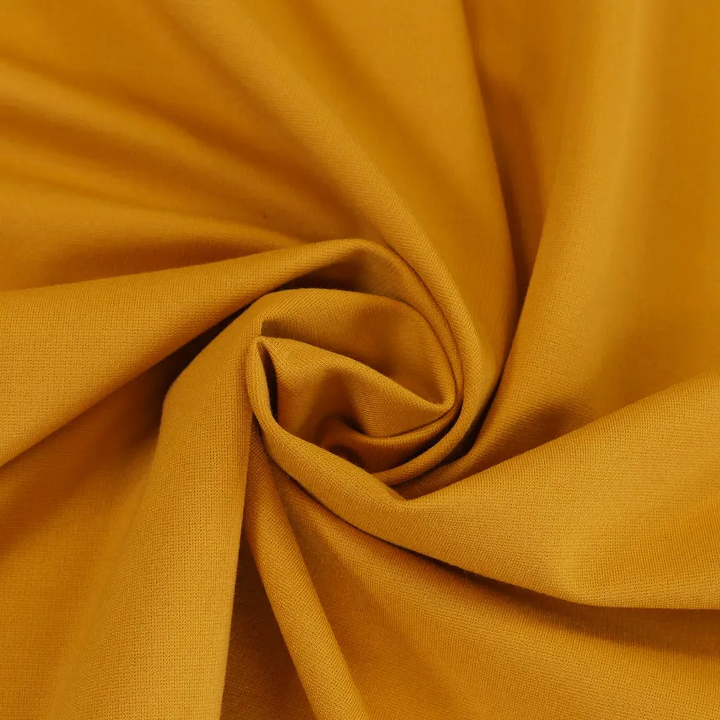 Milan - Saffron Yellow, Viscose Rich Ponte de Roma Fabric Sample