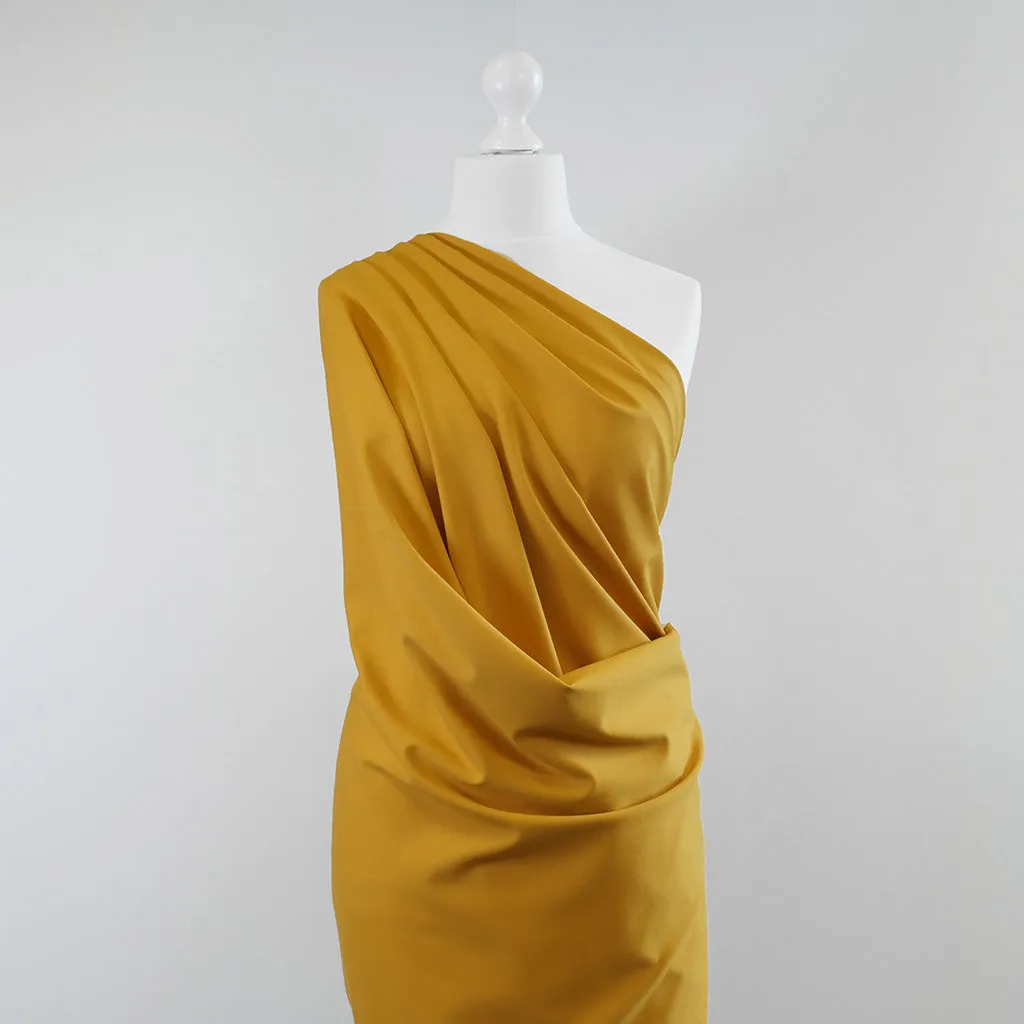 Milan - Saffron Yellow, Viscose Rich Ponte de Roma Fabric Sample