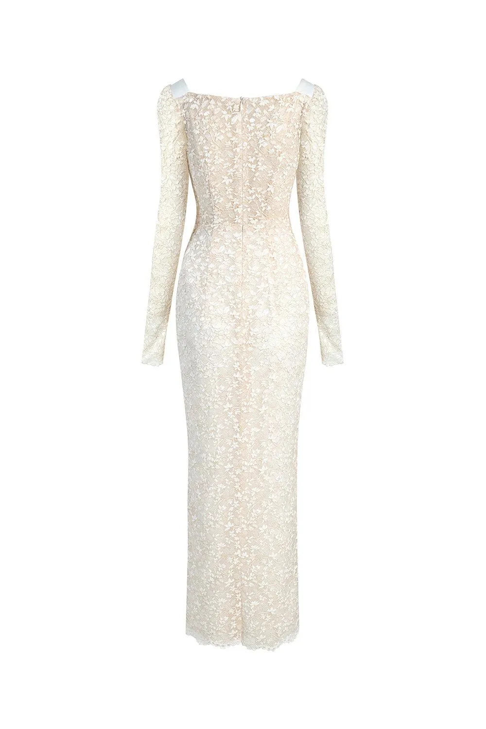 Noble Sheath Single Breasted Lace Midi Dress