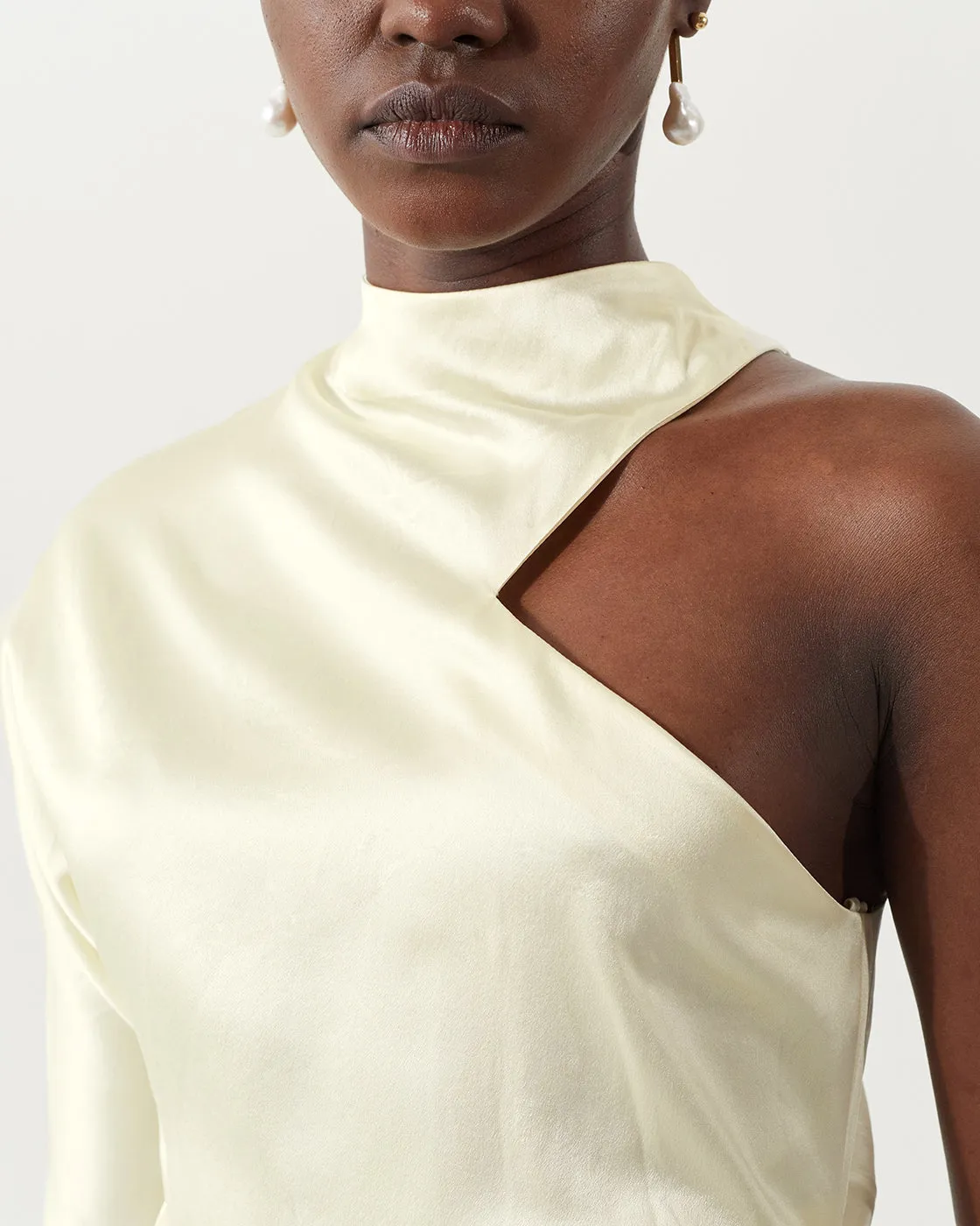 Ola Dress Silk Satin Butter