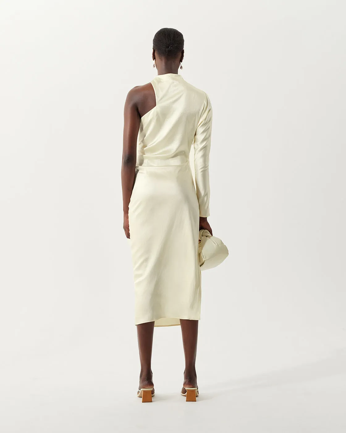 Ola Dress Silk Satin Butter