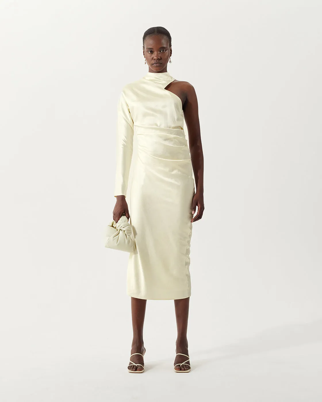 Ola Dress Silk Satin Butter