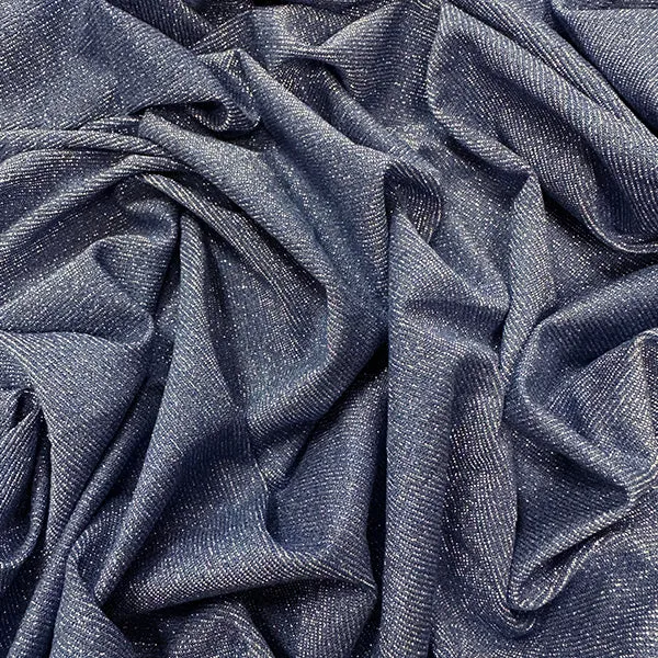 Periwinkle and Silver Stretch Mesh Fabric