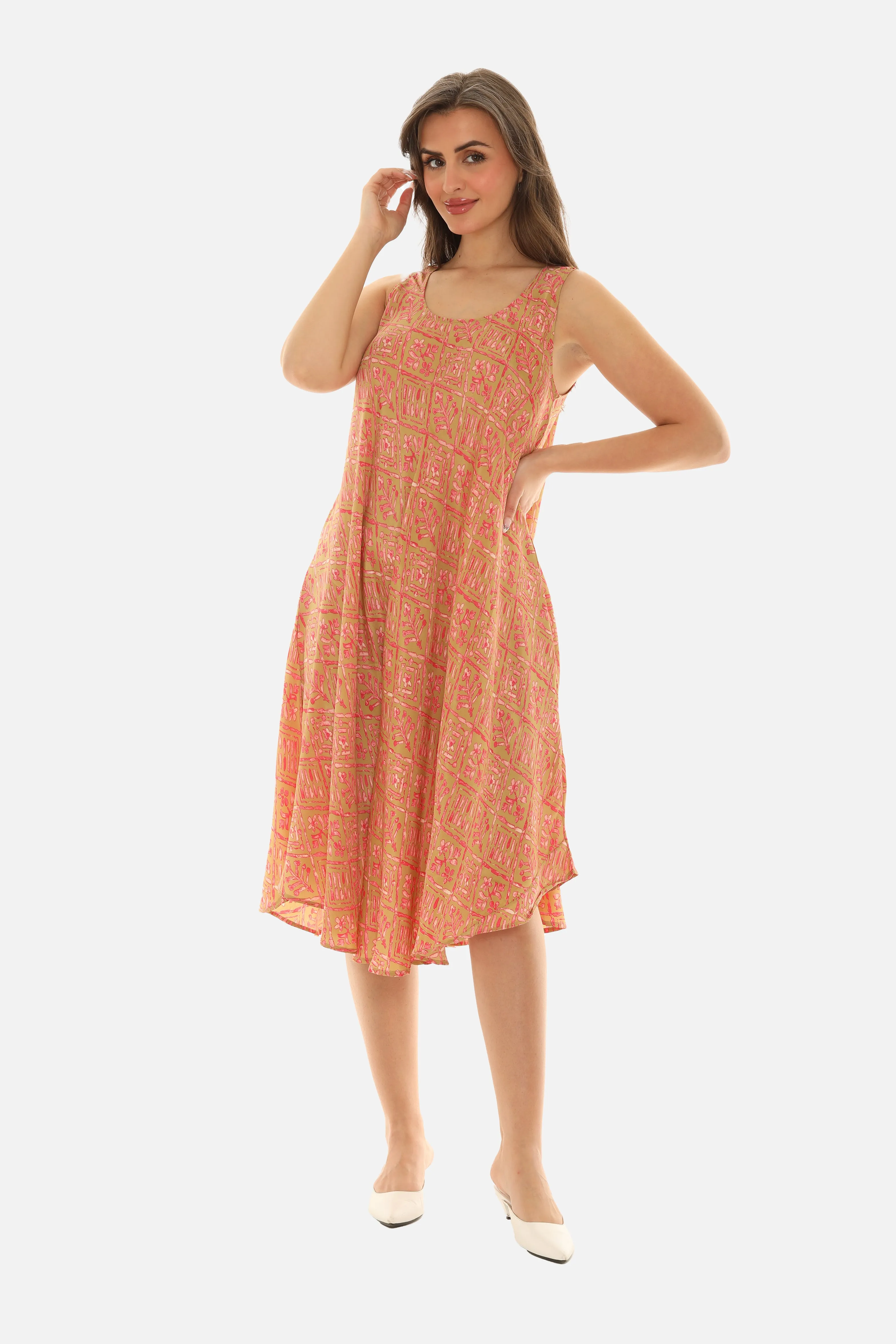 Printed Floral Sleeveless Women's Dress