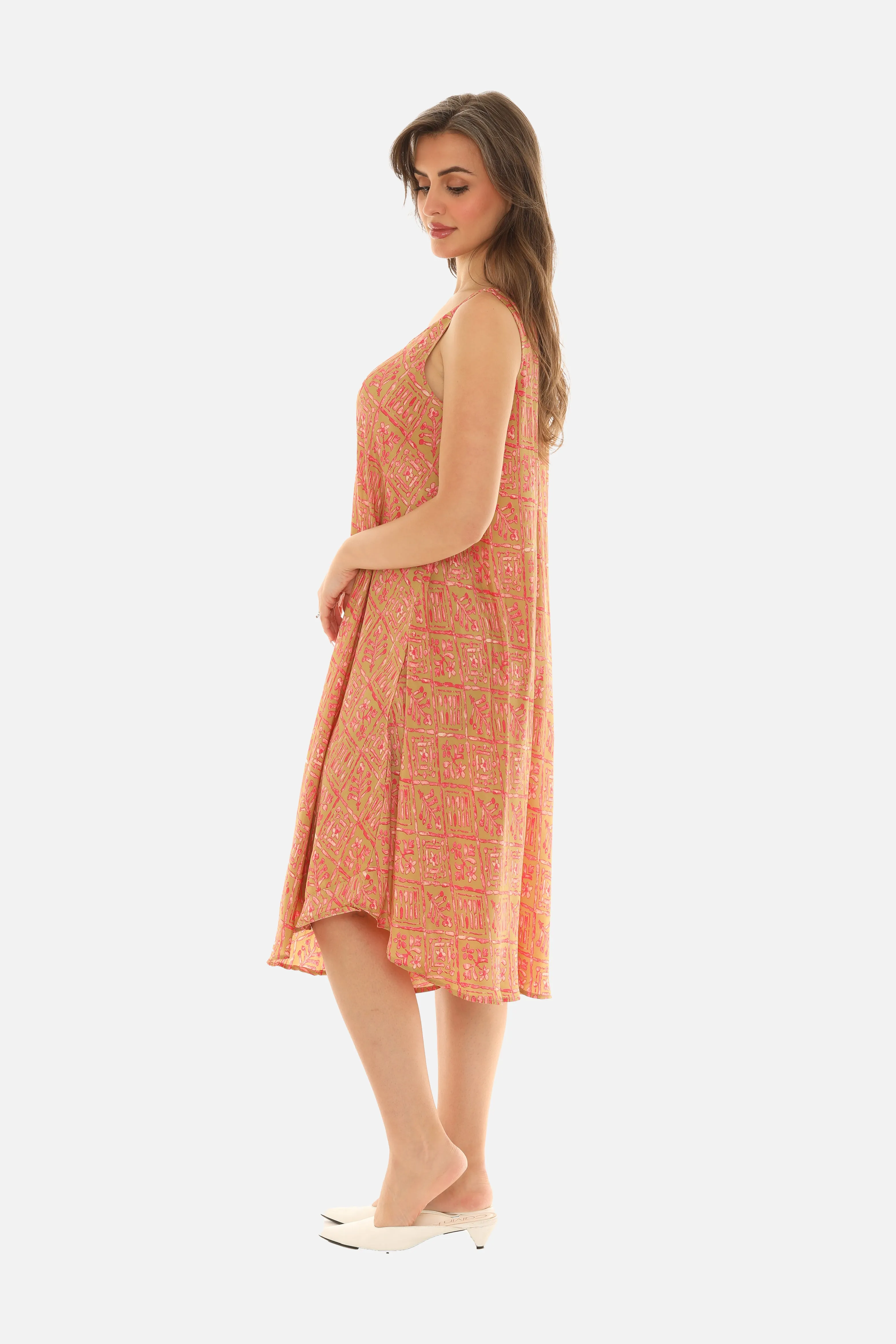 Printed Floral Sleeveless Women's Dress
