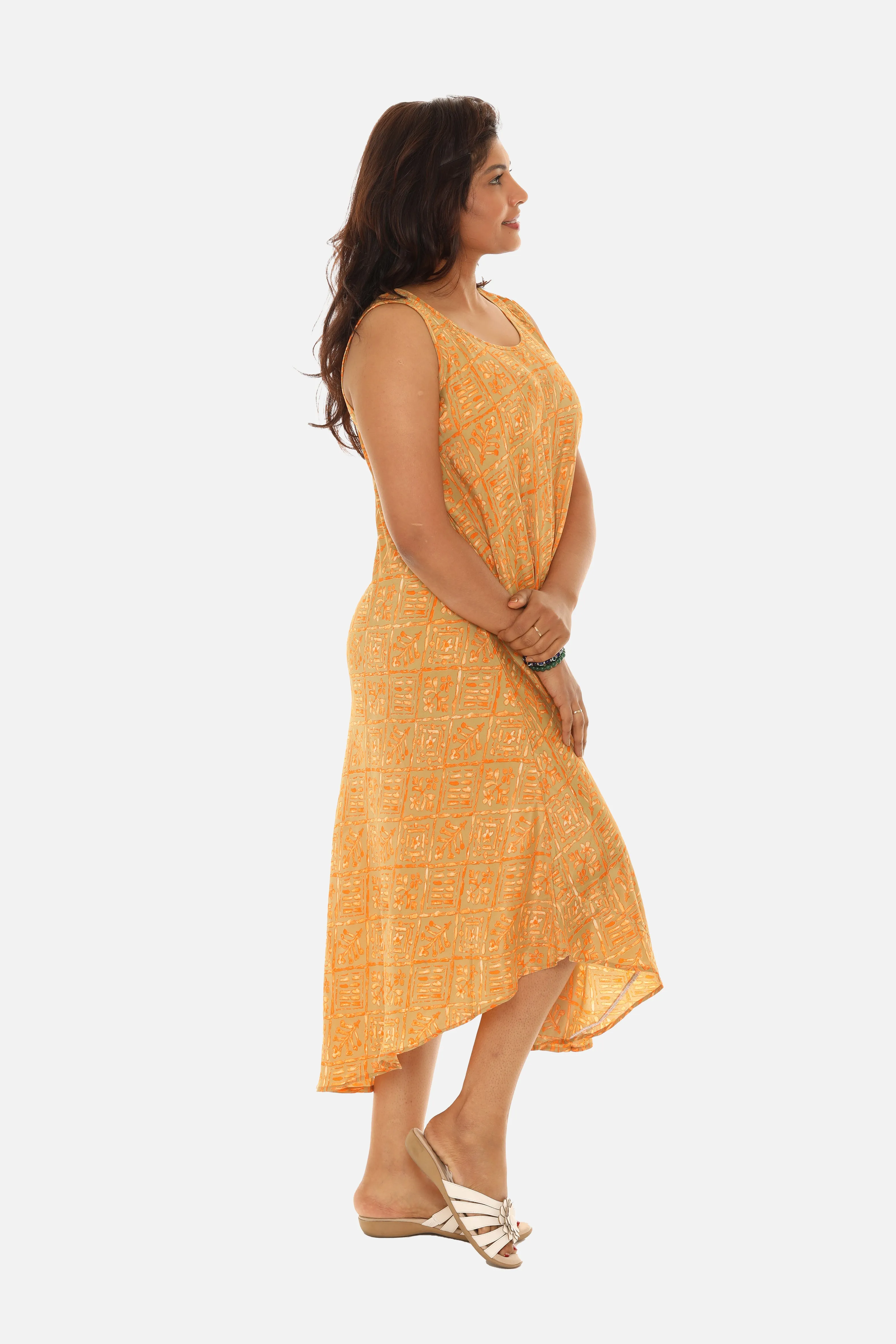Printed Floral Sleeveless Women's Dress
