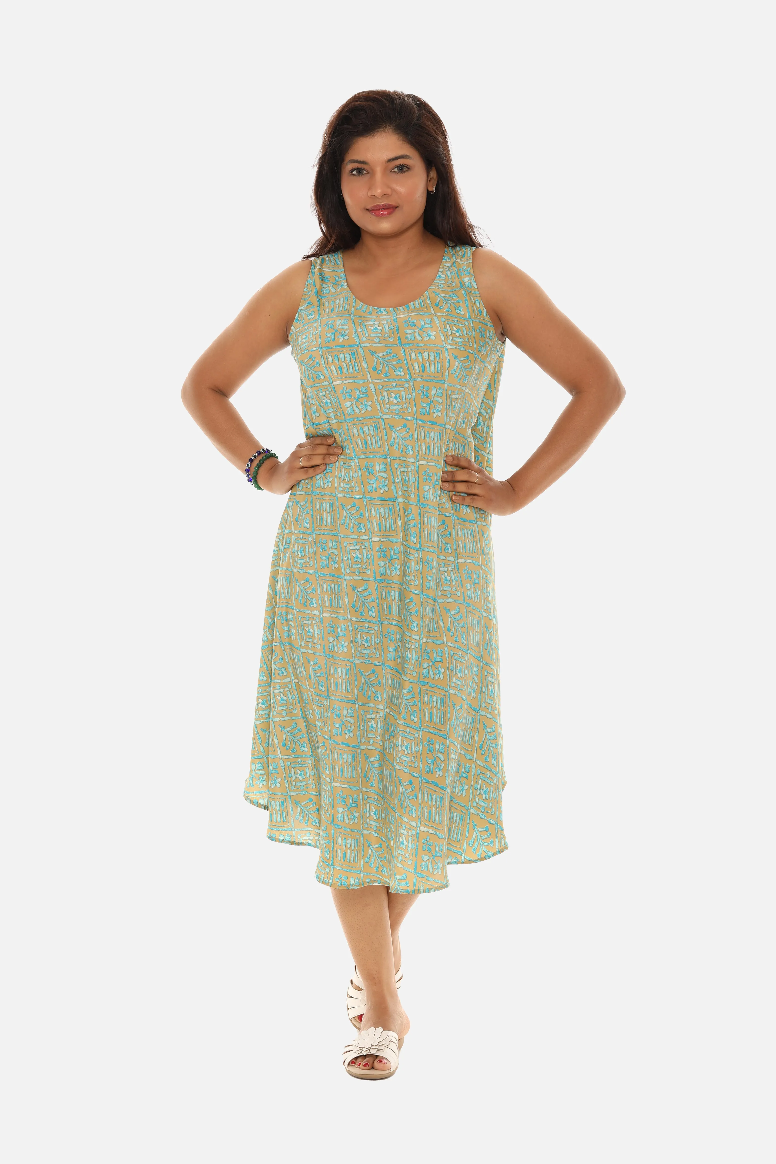 Printed Floral Sleeveless Women's Dress