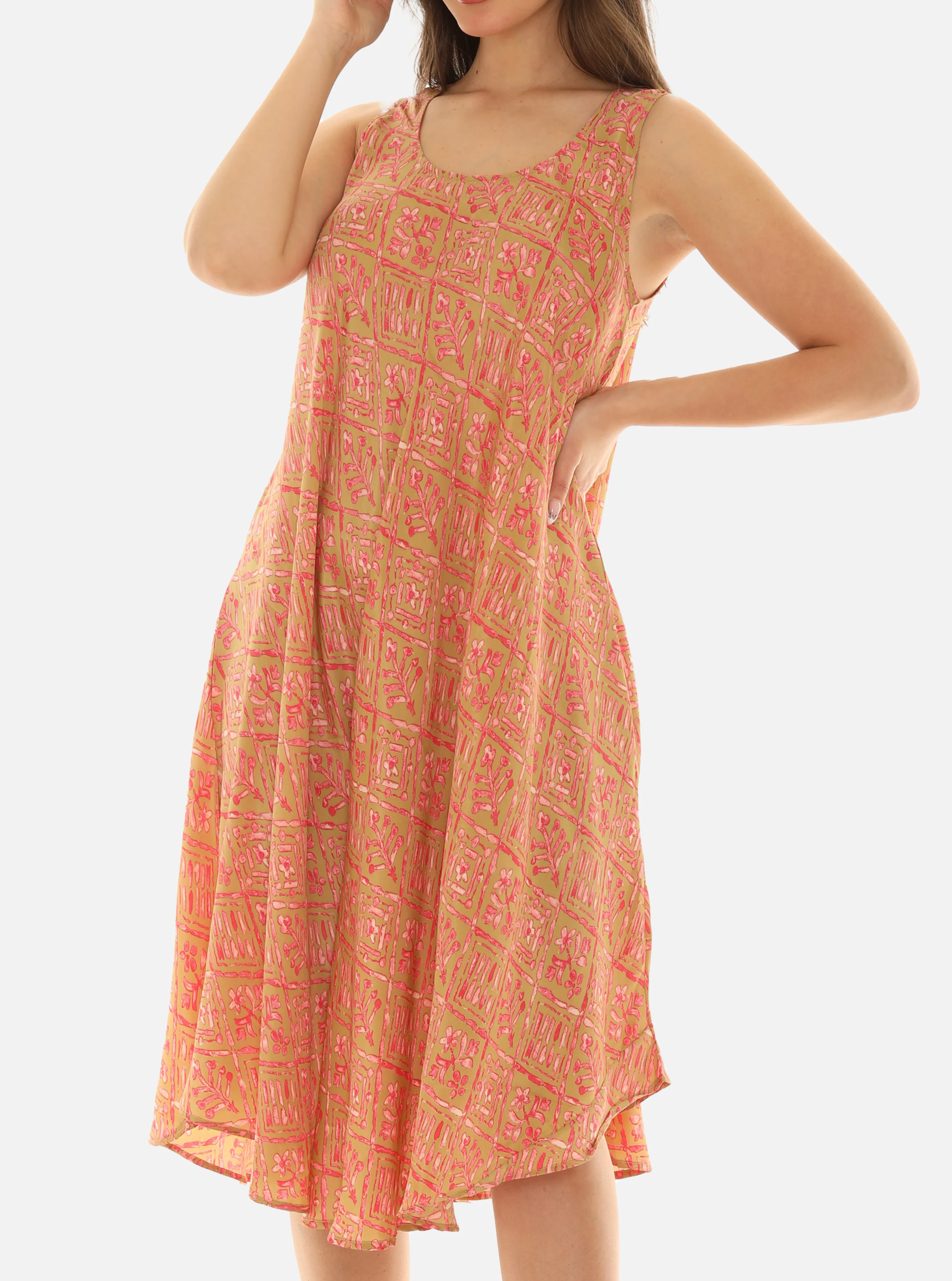 Printed Floral Sleeveless Women's Dress