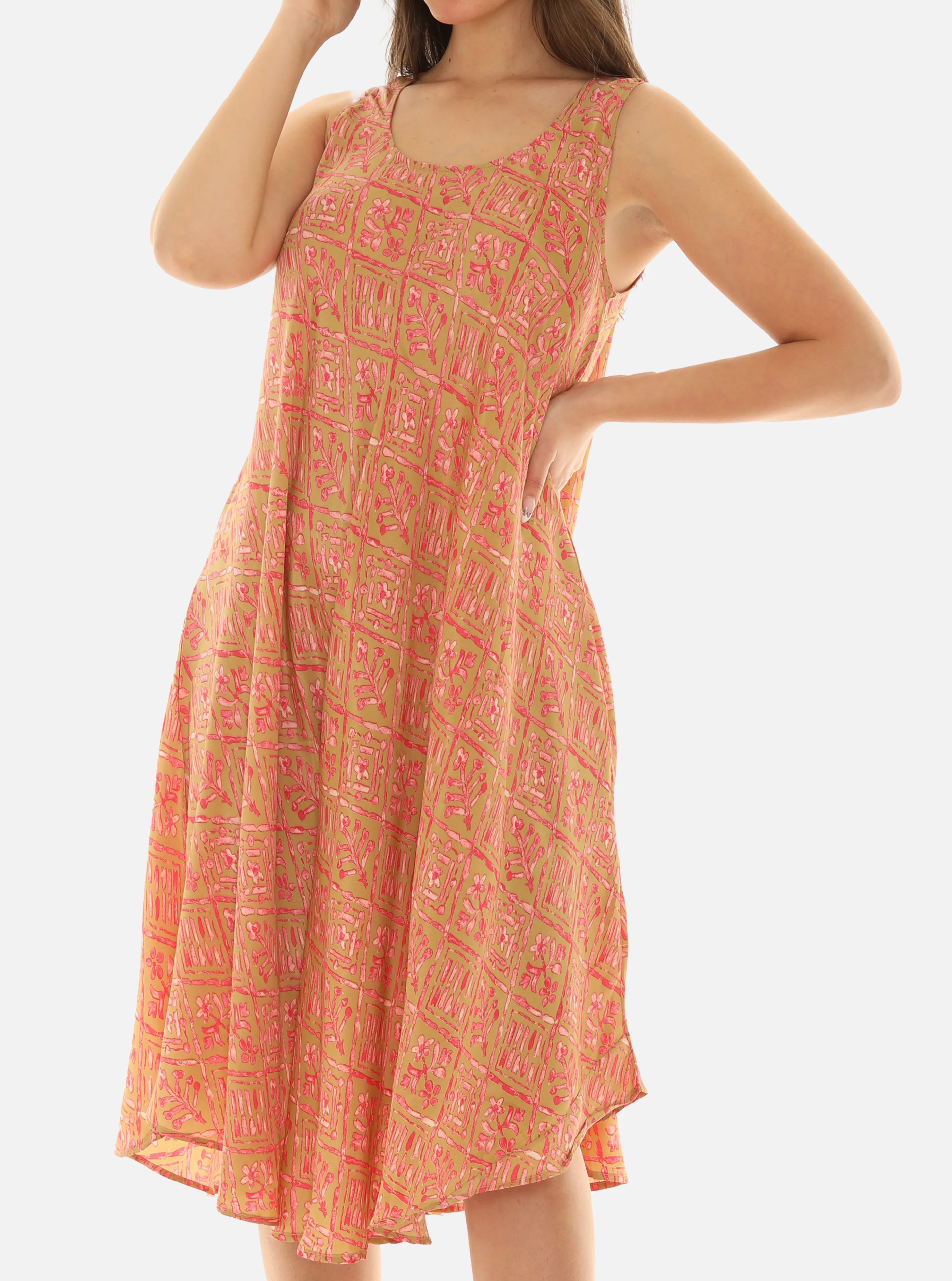 Printed Floral Sleeveless Women's Dress