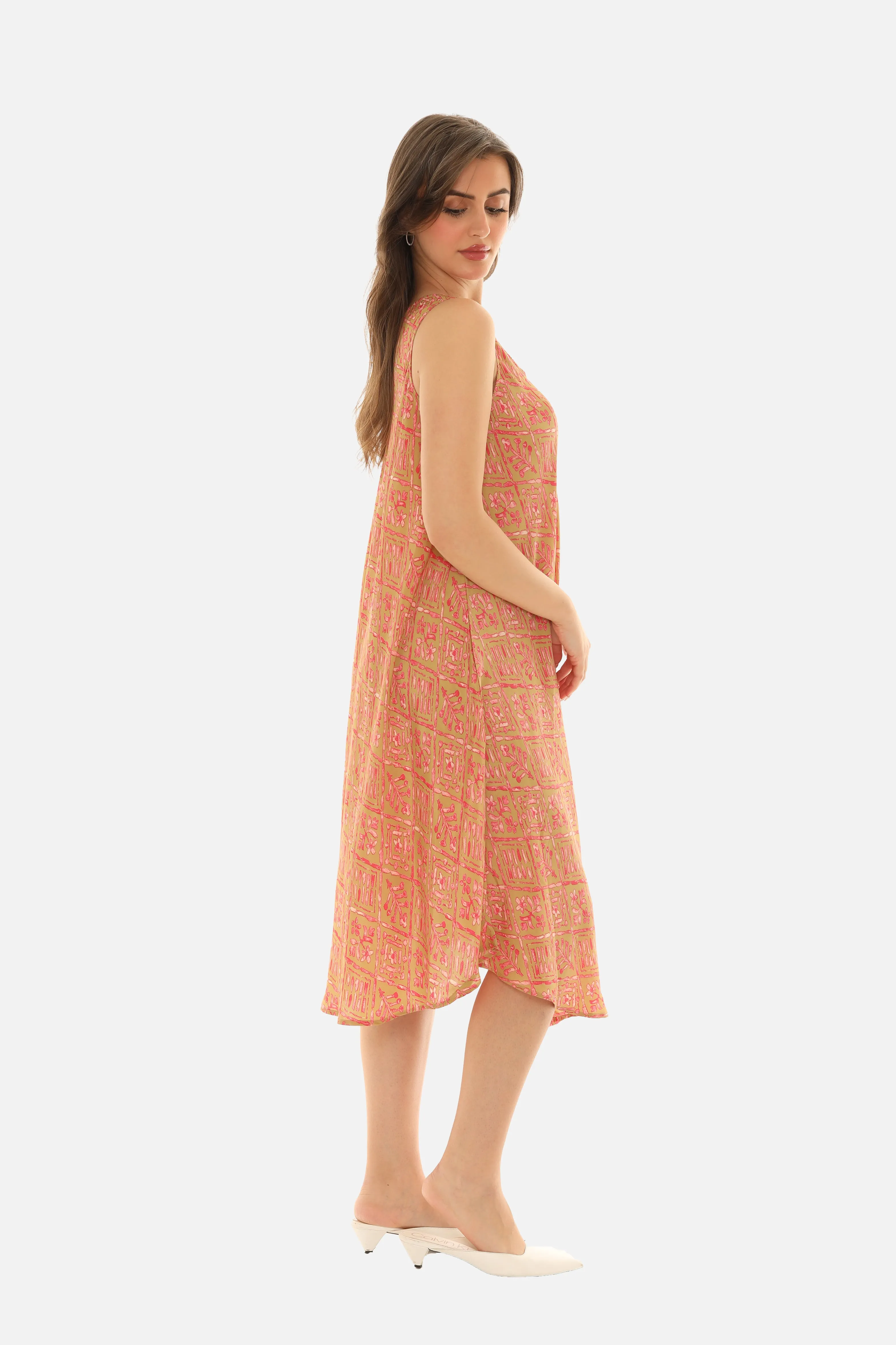 Printed Floral Sleeveless Women's Dress
