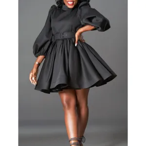 Puff Sleeve Waist Dress
