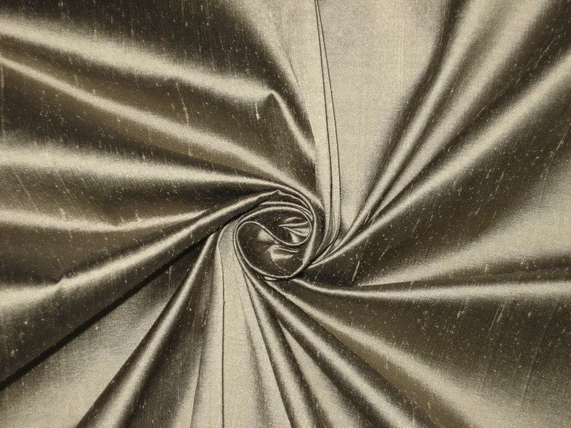 Pure SILK Dupioni FABRIC Ash color