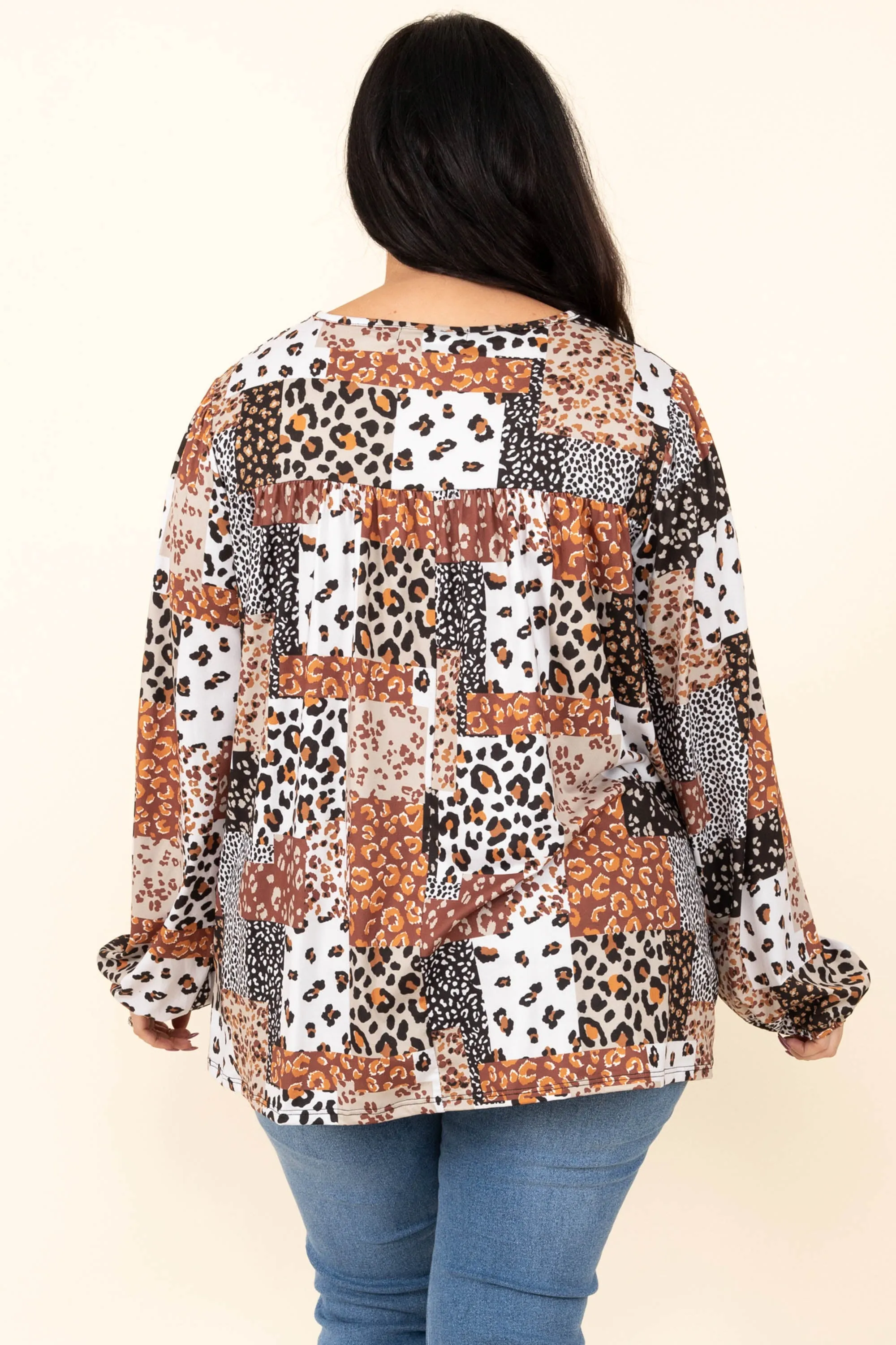 Safari Dreams Top, Caramel/Black/Ivory