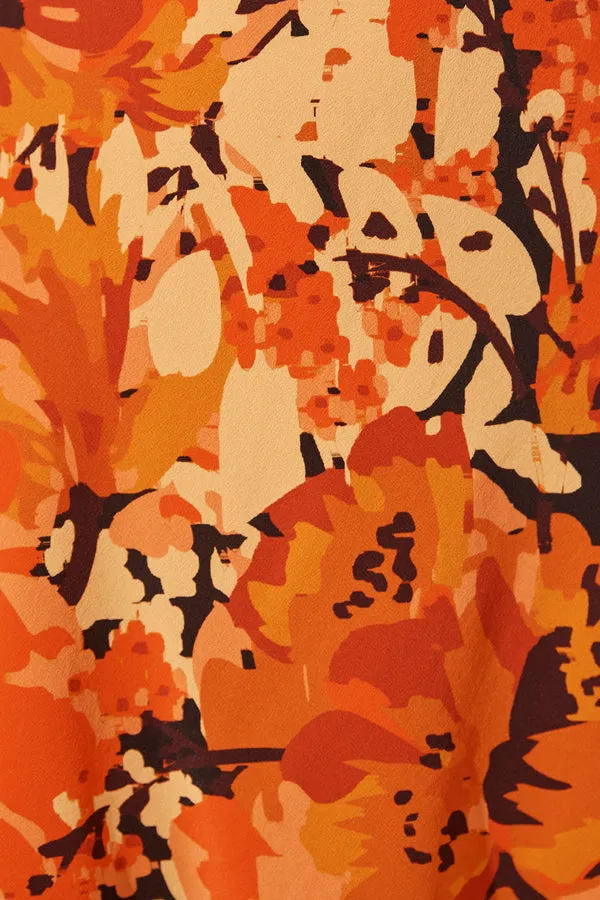 SANTOS STRAPLESS MAXI DRESS - TANGERINE/ MULTI