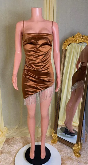 Satin Brown Cocktail Dress