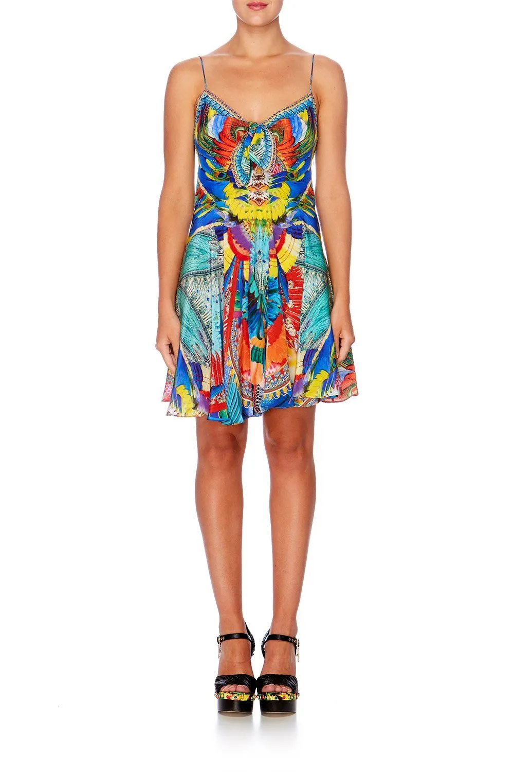 SHORT DRESS WITH TIE FRONT SHOW GIRL