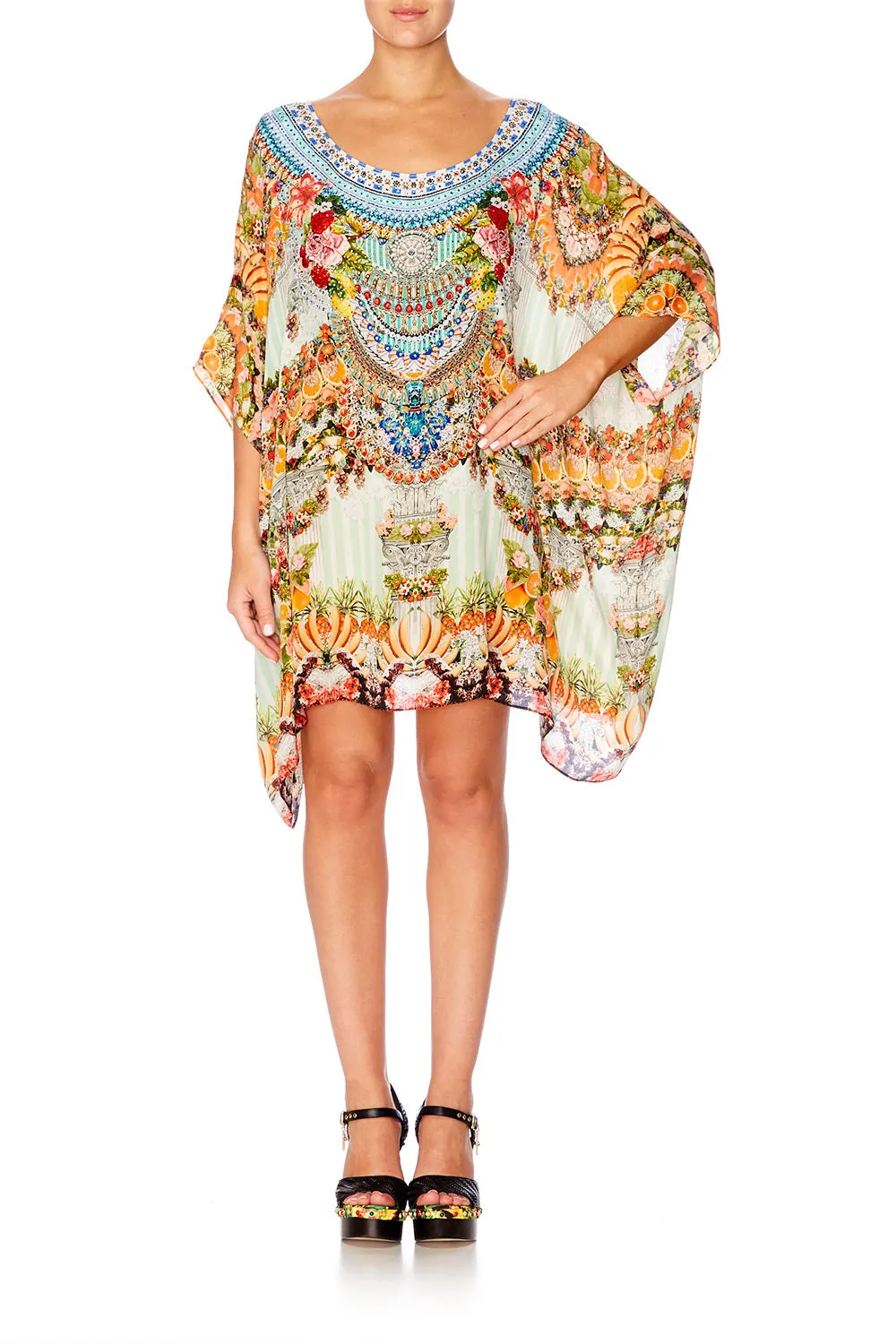 SHORT ROUND NECK KAFTAN SLICE OF PARADISE