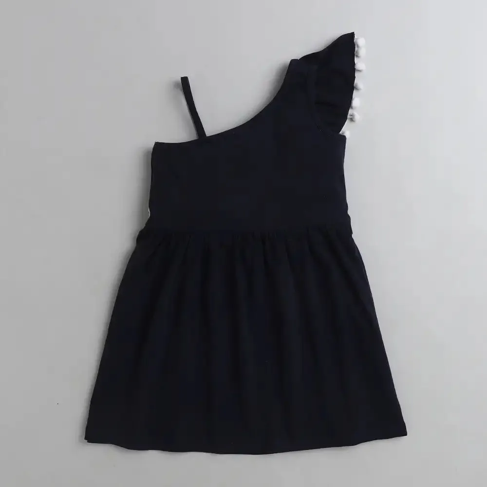 Solid Front Frill with Lace Dress