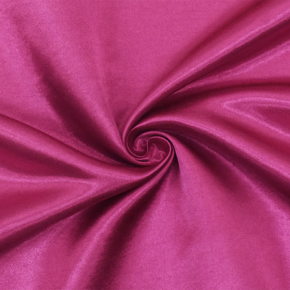 Star Magenta Pink Solid Poly Antique Satin Woven Fabric