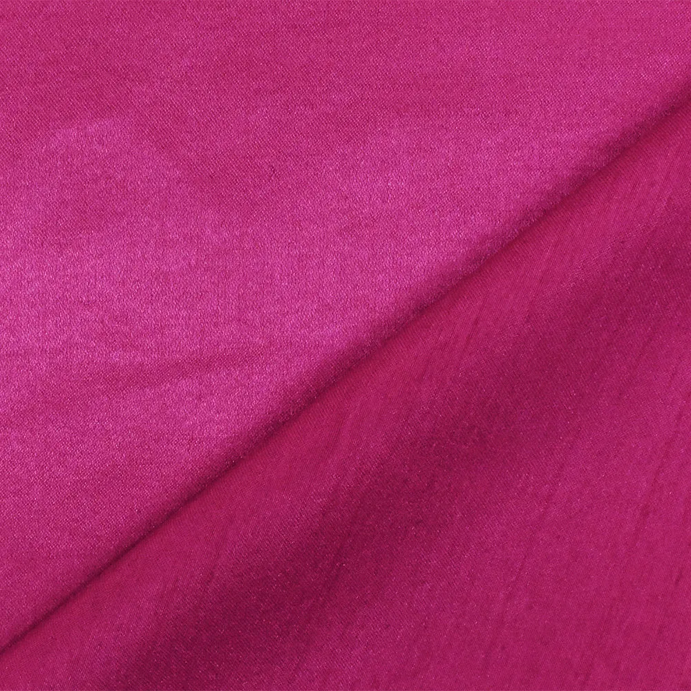 Star Magenta Pink Solid Poly Antique Satin Woven Fabric