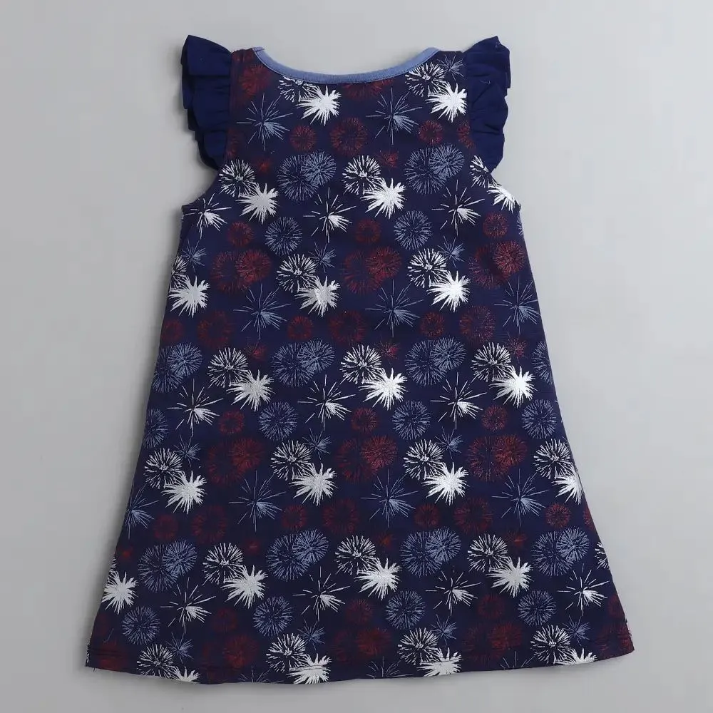 Stars Sleeves Frill Dress