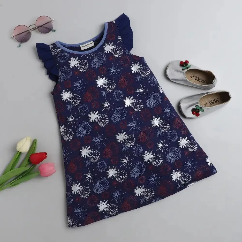 Stars Sleeves Frill Dress
