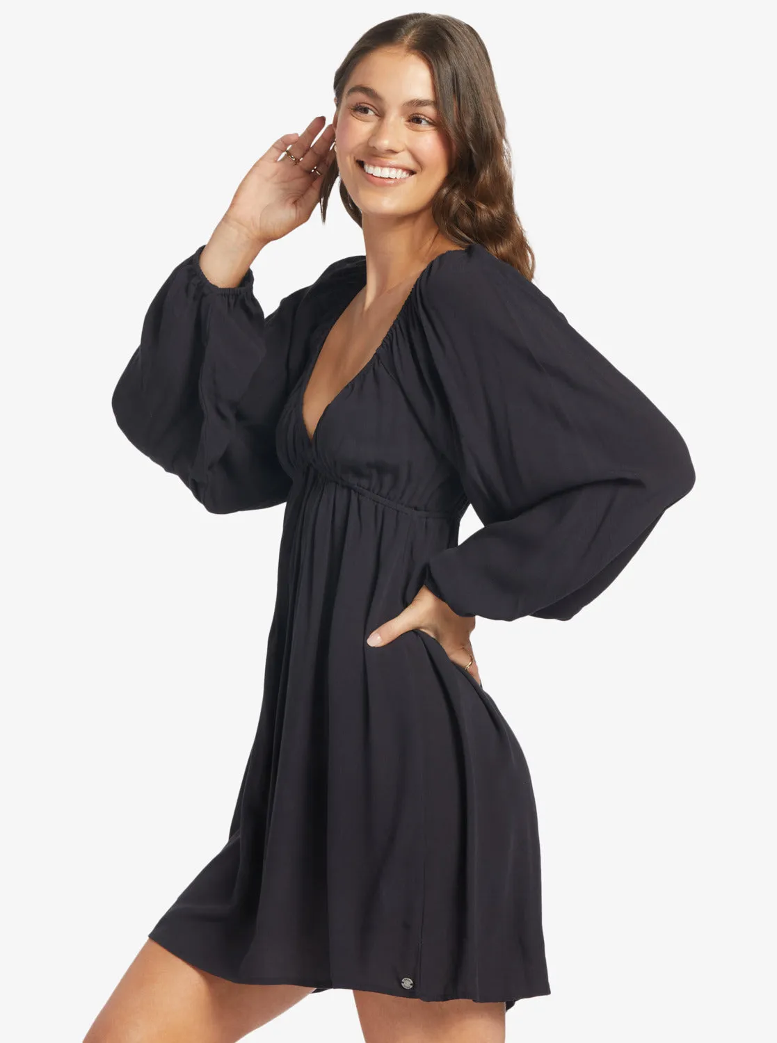 Sweetest Shores Dress Solid Dress - Anthracite