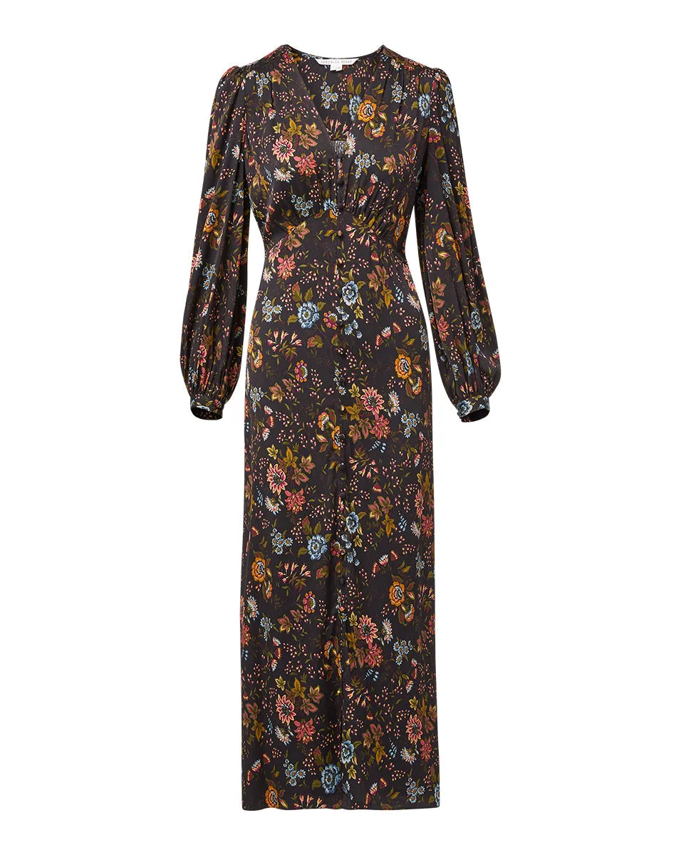Terina Floral Stretch-Silk Dress