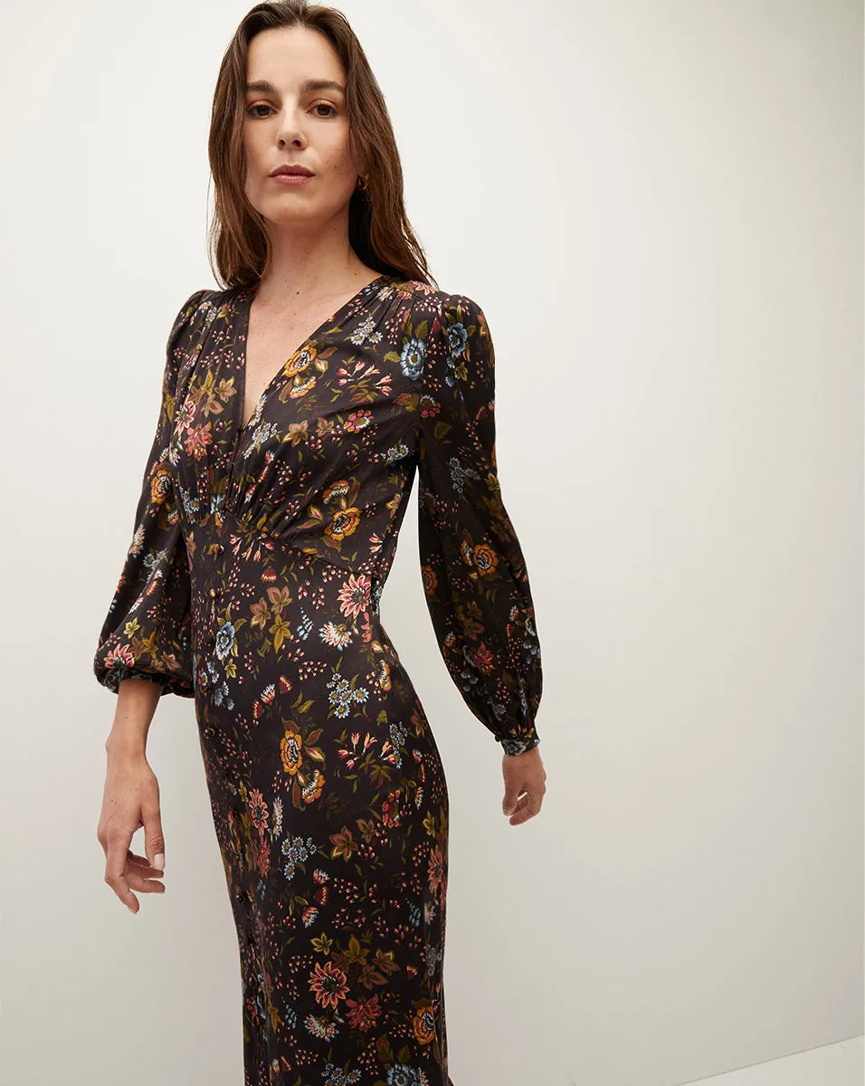 Terina Floral Stretch-Silk Dress