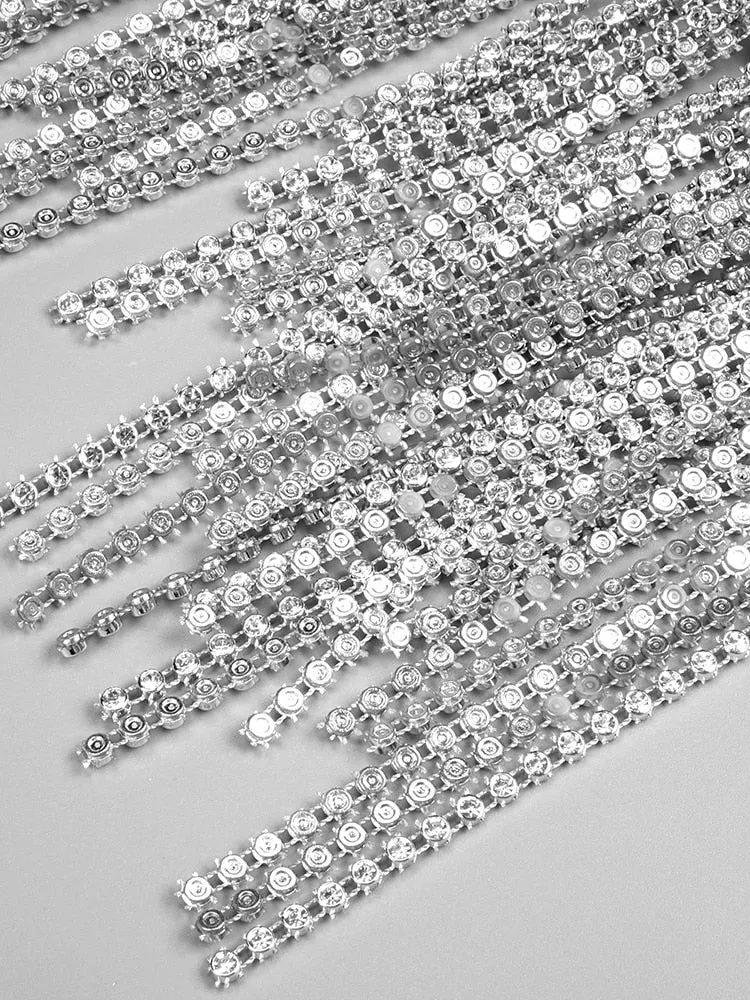 Thread Rhinestone Mini Dress