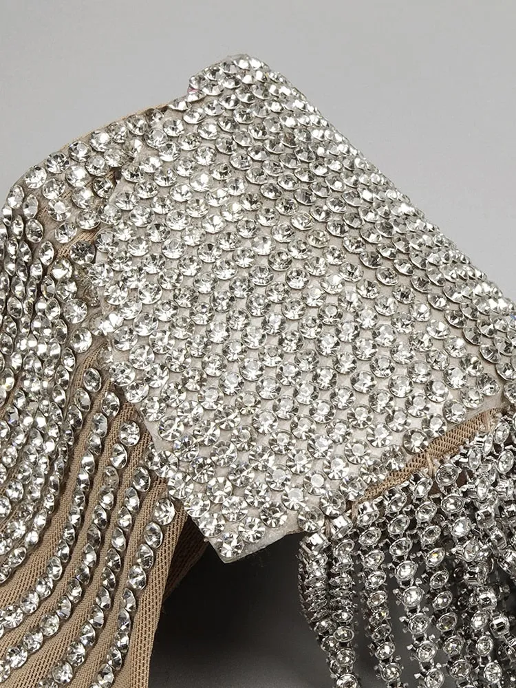 Thread Rhinestone Mini Dress