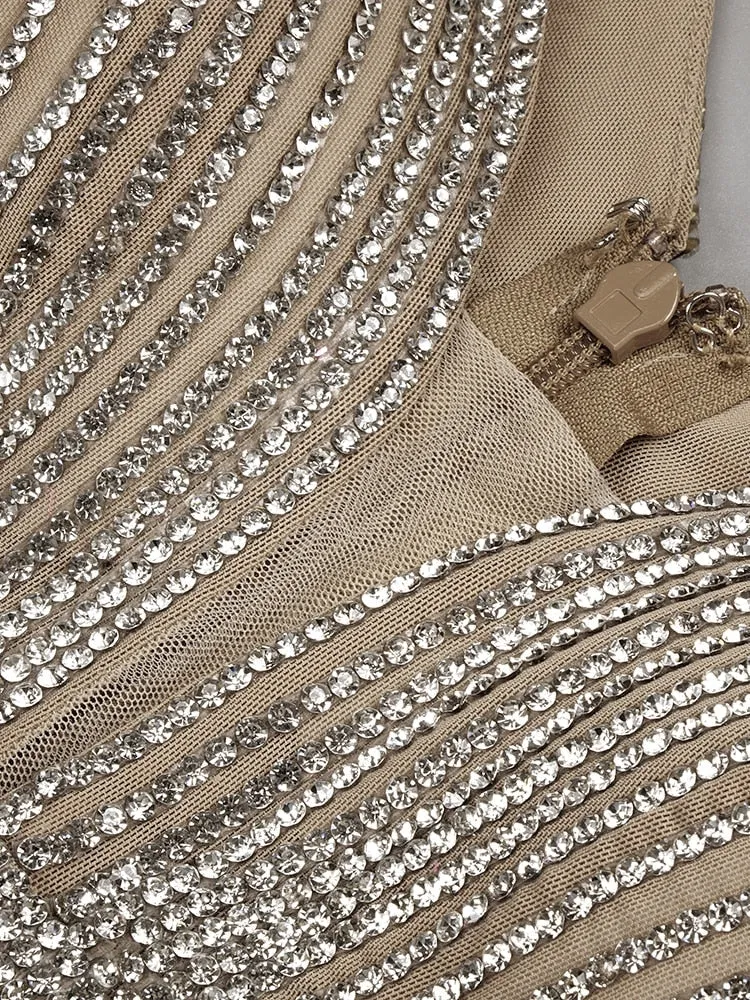 Thread Rhinestone Mini Dress