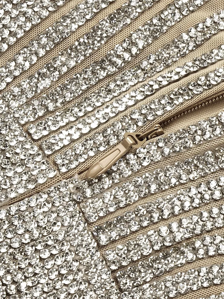 Thread Rhinestone Mini Dress