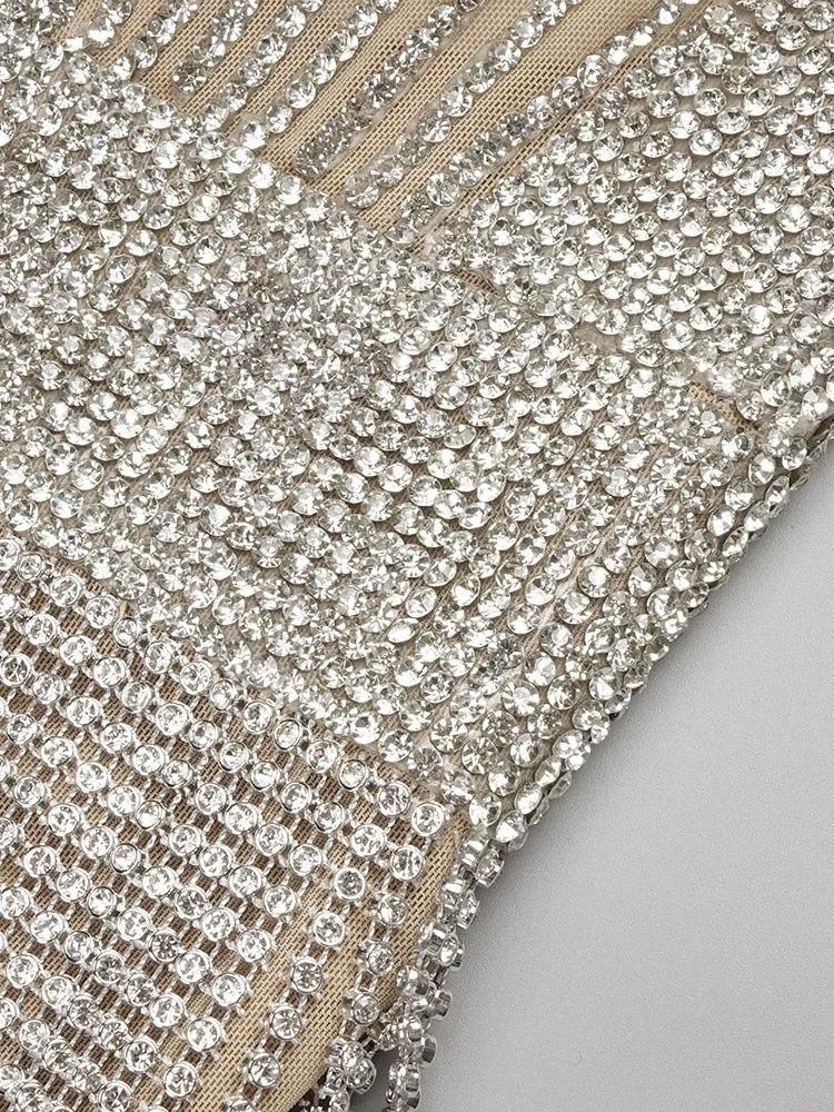 Thread Rhinestone Mini Dress