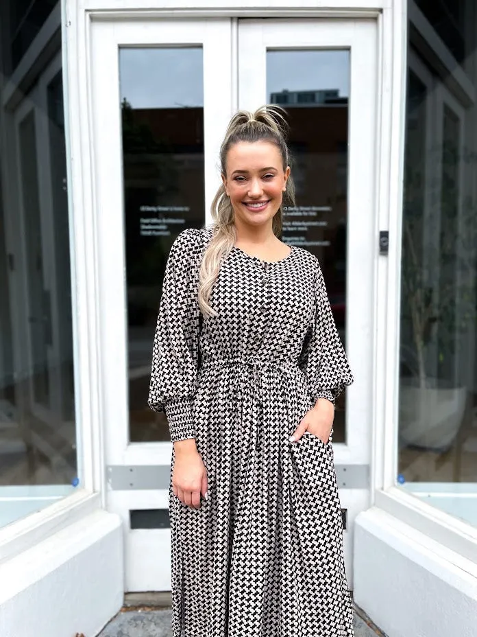 TWEED PRINT DRESS