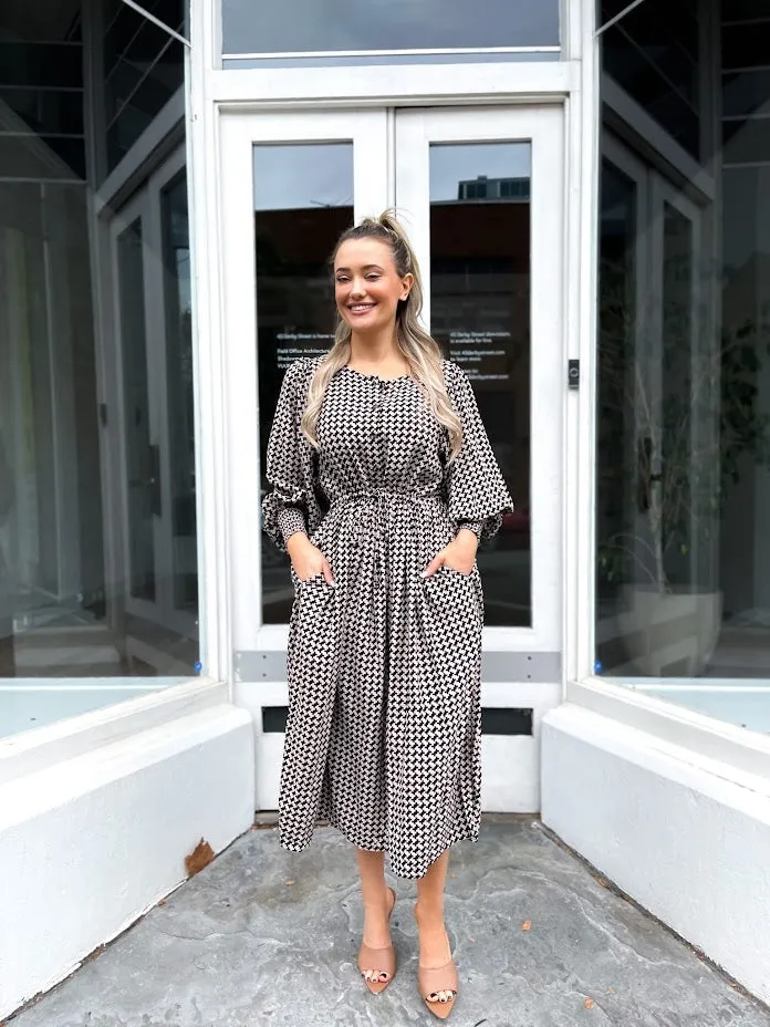 TWEED PRINT DRESS