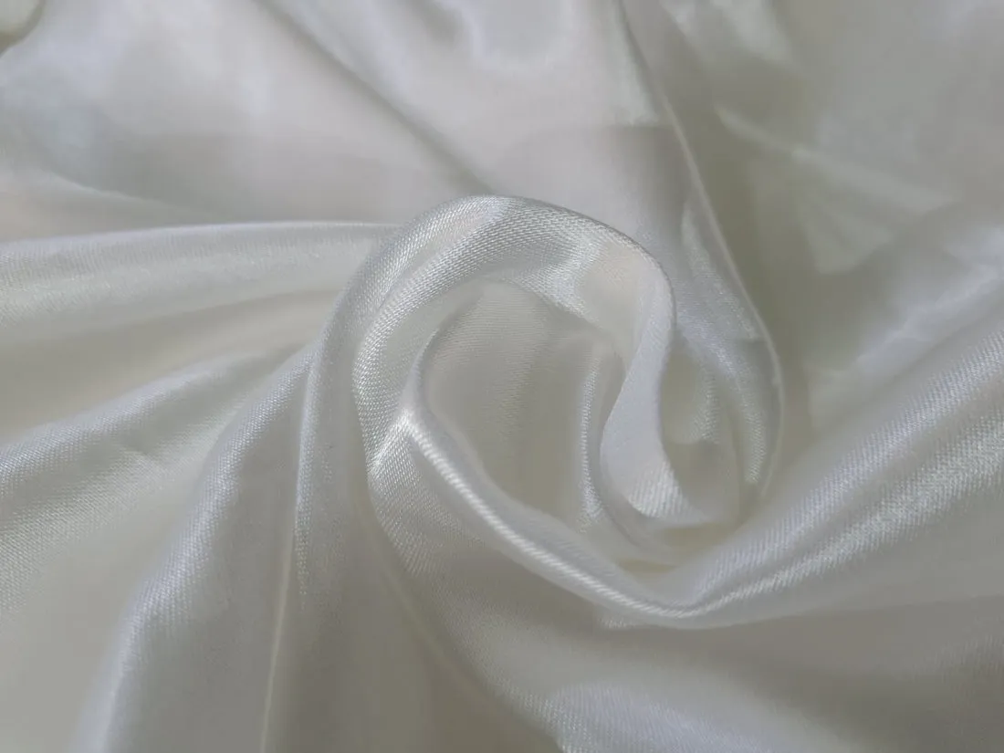 Viscose Mushroom satin fabric white ivory 44" wide