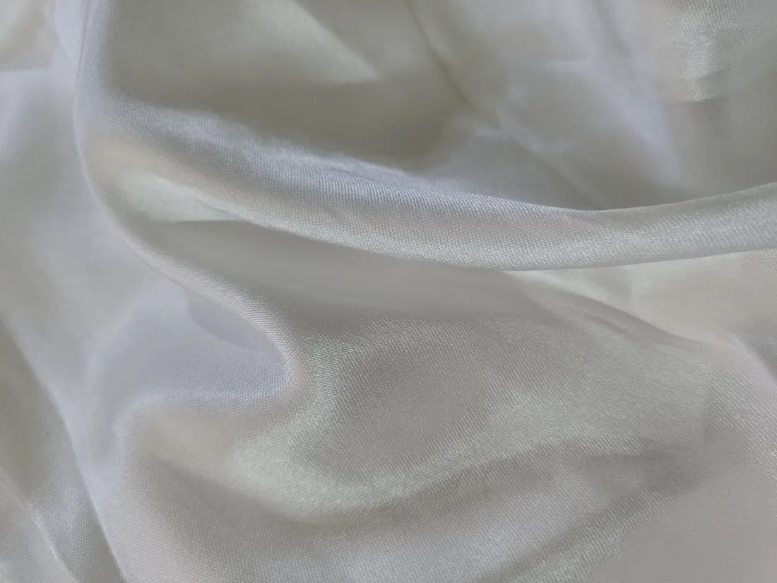 Viscose Mushroom satin fabric white ivory 44" wide