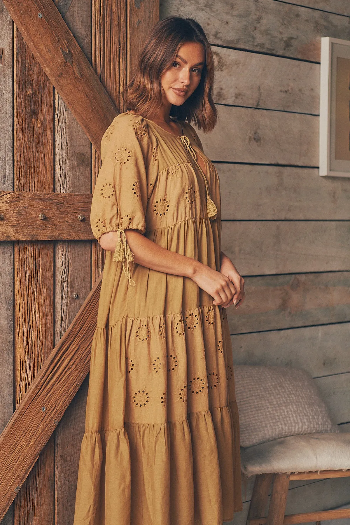 Vittoria Boho Mustard Dress