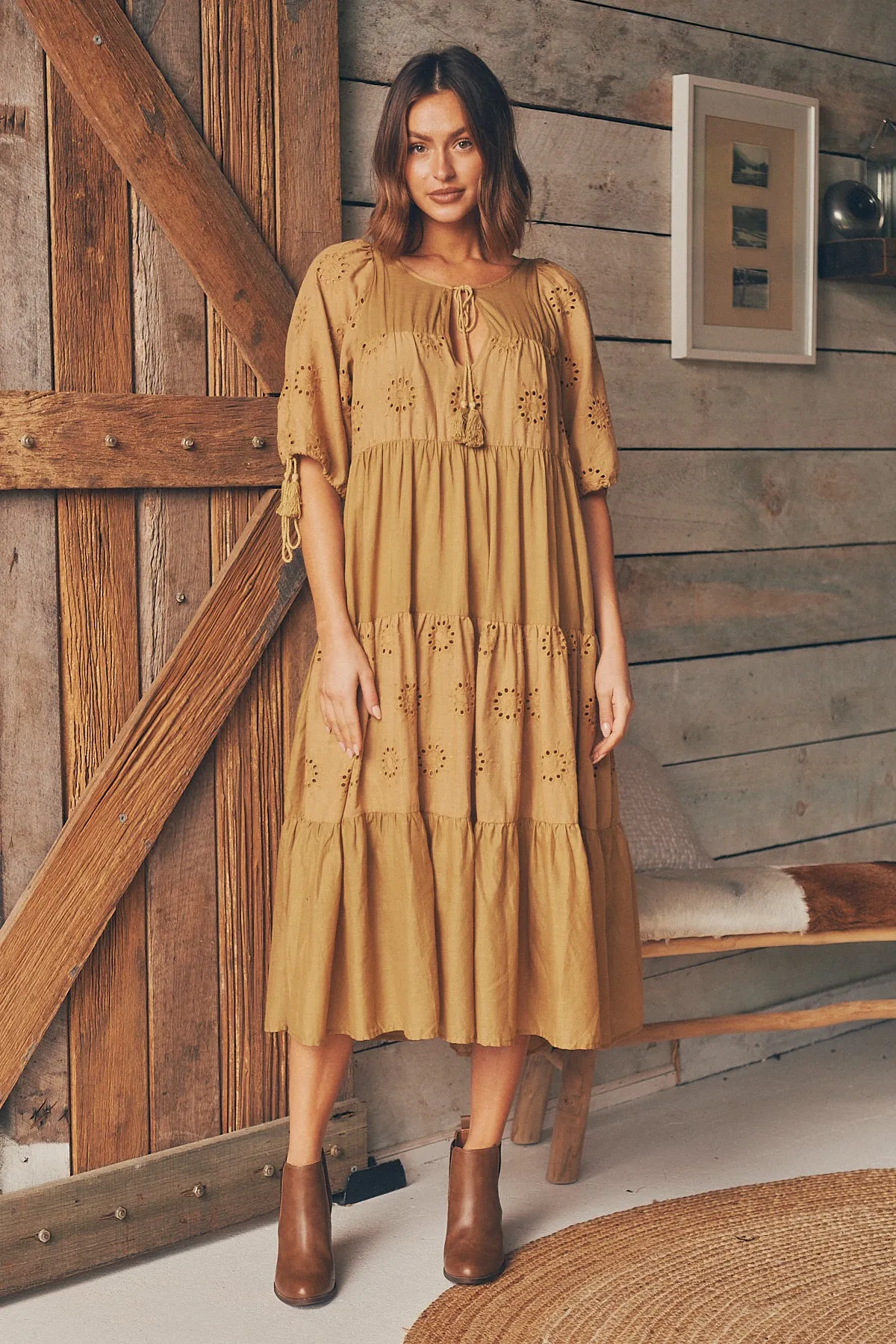 Vittoria Boho Mustard Dress