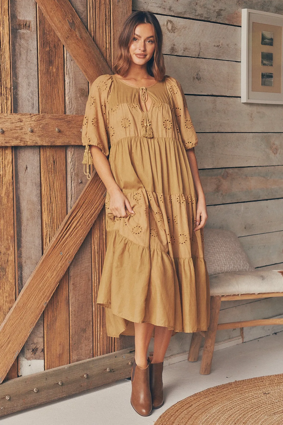 Vittoria Boho Mustard Dress