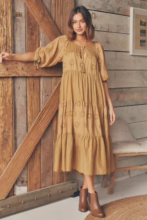 Vittoria Boho Mustard Dress